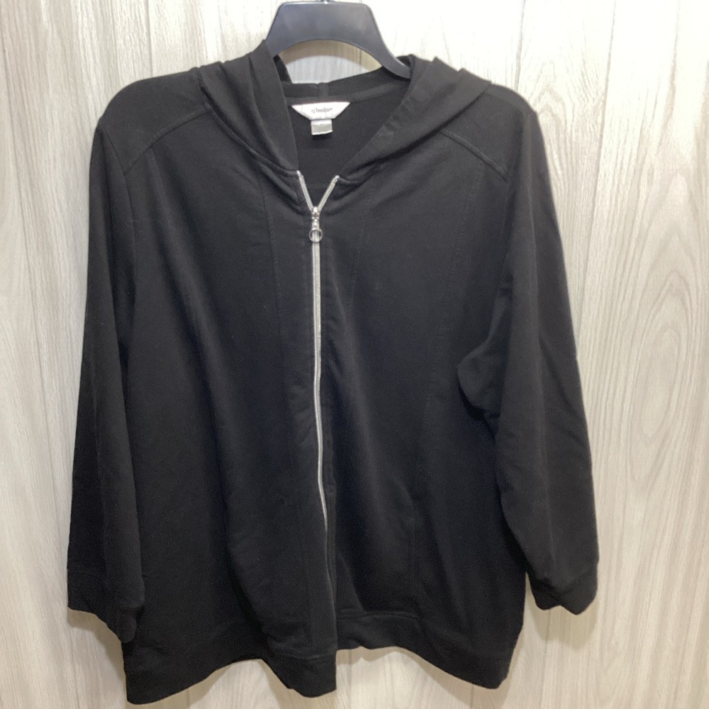 CJ BANKS Women's (Size 3X) Long Sleeve Full Zip Hooded Sweatshirt Stretch